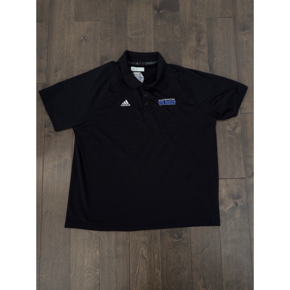 Adidas Polo Golf Shirt Mens Size 2XL Black Short Sleeve Climacool WSA Basketball